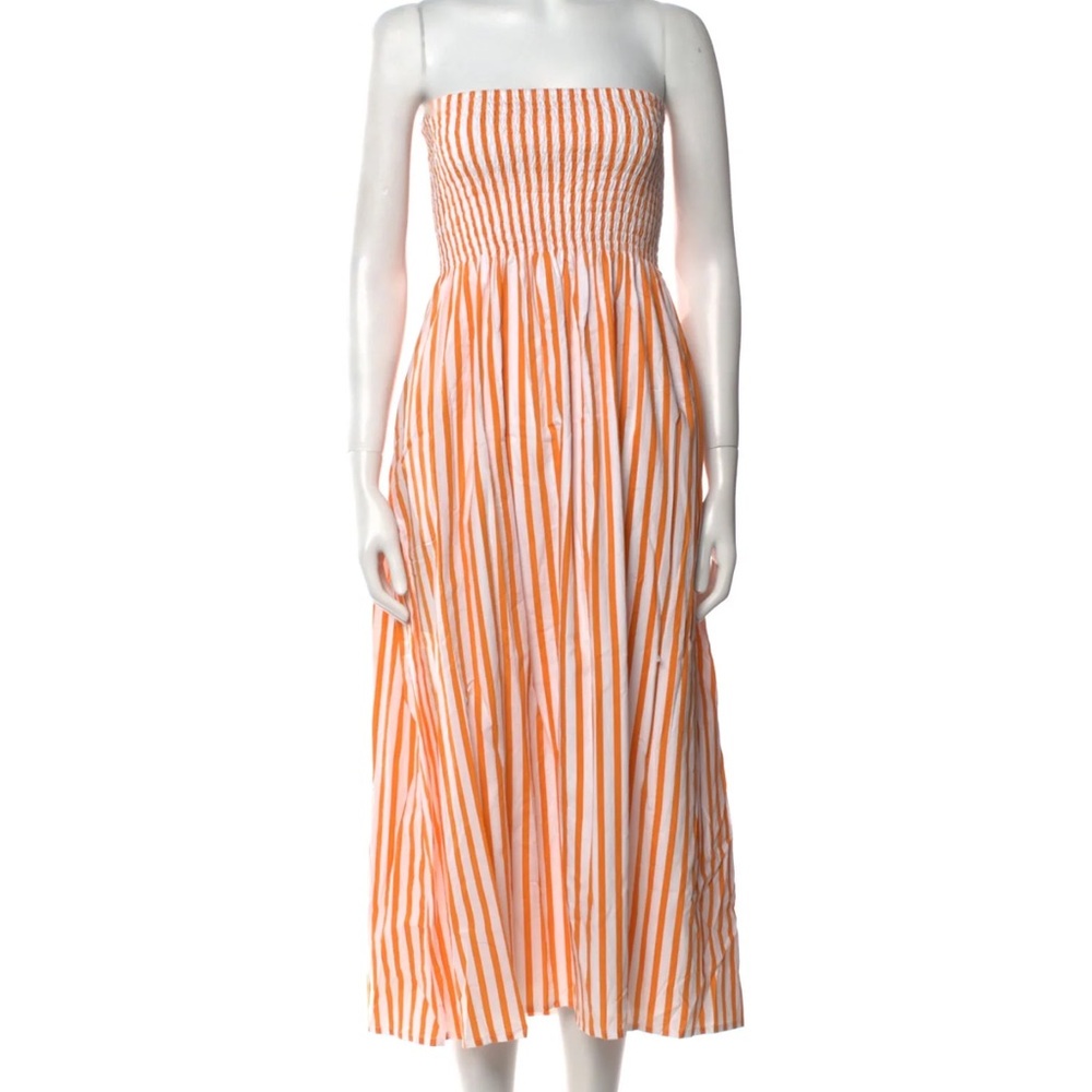 Faithfull the Brand Strapless Midi Length Dress